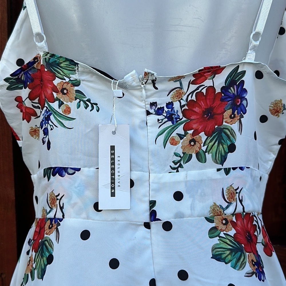 Chic Me Spaghetti Strap Cut Up V-neck Maxi Dress Size L Floral - Picture 8 of 13